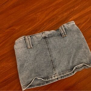 Fashion Nova Light Blue Denim Mini Skirt